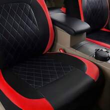 5pcs Universal Car Seat Covers Set, PVC Leather 4mm Foam 4-Season Use, Include 2pcs Front Seat Cushions, 1pc Rear Backrest, 1pc Rear Seat Cushion, 5pcs Headrest Covers - one-size - View 4