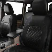 5pcs Universal Car Seat Covers Set, PVC Leather 4mm Foam 4-Season Use, Include 2pcs Front Seat Cushions, 1pc Rear Backrest, 1pc Rear Seat Cushion, 5pcs Headrest Covers - one-size - View 8