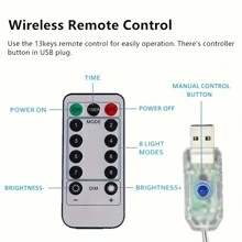 LED Curtain String Lights With Remote, 8 Flicker Modes, USB Powered, Remote Included, Perfect For Christmas, Home & Bedroom Ambiance, Holiday Lighting, New Year, Valentine's Day Decor