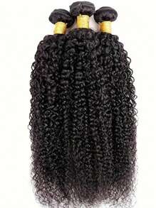 10A Brazilian Curly Hair Weave 3 Bundles Virgin Kinky Curly Human Hair Unprocessed Hair Weft Extensions Natural Black Color - SNatural - View 5