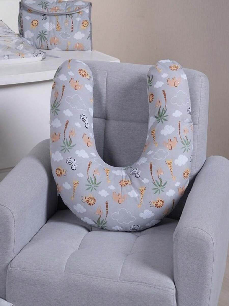 Extra Large Print Nursing Pillow - Light Grey - View 1