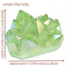 Natural Light Green Aura Titanium Crystal Quartz Cluster - Rough Specimen For Home And Office Decoration, Creative Gift And Jewelry Ornament - Green - View 5