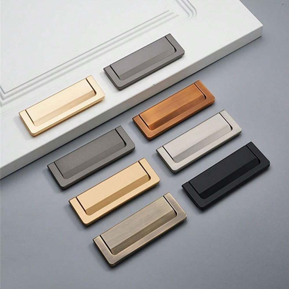 1pc Wardrobe Drawer Recessed Handle, Invisible Concealed