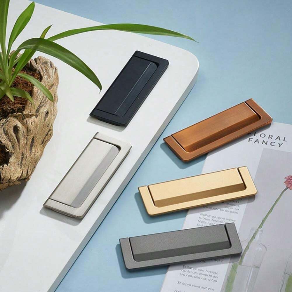 1pc Wardrobe Drawer Recessed Handle, Invisible Concealed