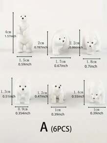 5pcs/6pcs/10pcs Mini Polar Bear Decorative Statues Miniature Polar Bear Statues Christmas Tree Decorations Suitable For Snow Scenery Creative Arctic Animal Decoration Holiday Decoration Craft Accessories Indoor And Outdoor Display Home Decor Christmas Decorations Room Decor