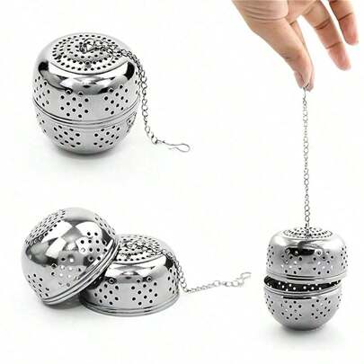 1 Pc, Stainless Steel Tea Ball, Tea Filter, Spice Infuser, Seasoning Ball, Tea Infuser, Mesh Tea Infuser, Quality Tea Filter, Stainless Steel Mesh Tea Filter, Mesh Tea Filter, Creative Tea Separator, Tea Set, Spice Seasoning Ball, Kitchen Gadget