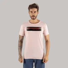 T-Shirt Cotton 30.1 Combed Printed Comfortable Sur Los - 淺粉色 - 查看 1