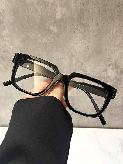 1 副复古方形框架眼镜，果冻色，时尚透明镜片眼镜，男女通用圣诞礼物