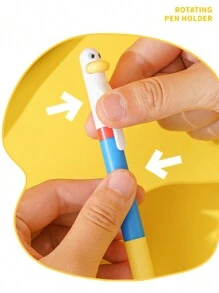 1/4 支鸭子笔指尖小滑轮溜冰 0.5 毫米圆珠笔黑色凝胶墨水适用于书写办公学校 - 均碼 - 查看 11