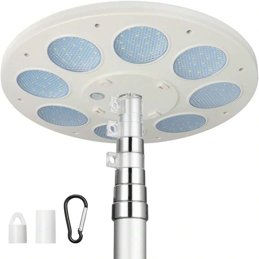 Super Bright Solar Flag Pole Light With 136 LEDs Automatic Dusk To