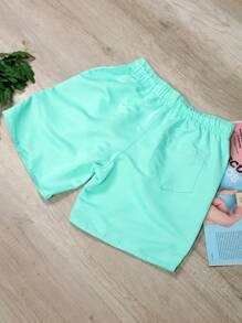 Men's Bermuda Shorts, High Elasticity Gym, Plain Tactel - Teal Blue - View 2