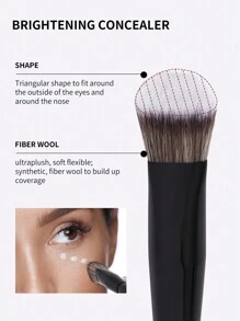 MAANGE 3pcs Professional Makeup Brush Set With Paper Box,Makeup Brush With Foundation Brush Blush Brush Concealer Brush,Makeup Tools With Soft Hair And Fluffy For Easy Carrying,Brush For Travel,Gift For Women&Girls - 黑色 - 查看 10