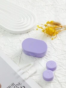 XIANG YU 1/3/Miếng Mini Màu Kem Nhỏ Gọn Di Động Cho Kính Áp Tròng Cate Container Bộ Dụng Cụ Bảo Quản Ngâm - hộp chăm sóc - Xem 2