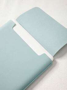 1pc Logotipo personalizável Grande capacidade Bolsa de armazenamento para computador ao ar livre, Material PU Cor sólida Minimalista Capa protetora para laptop, Bolsa de carregador com revestimento interno magnético faça você mesmo para laptop