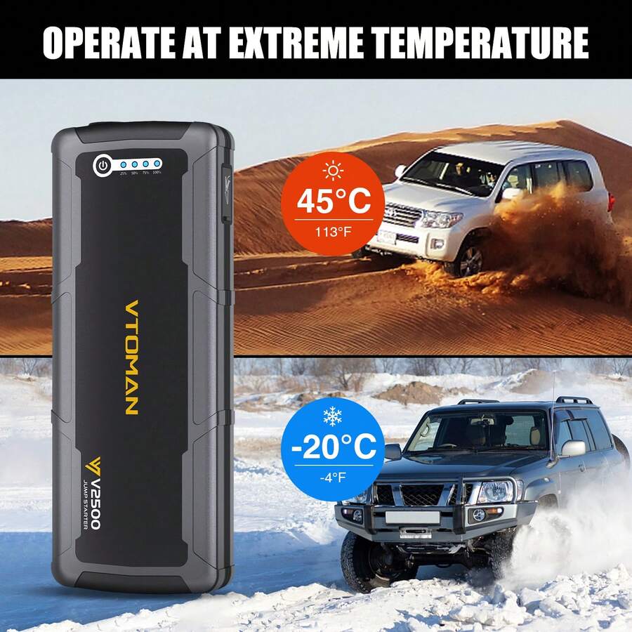 VTOMAN V2500 JUMP STARTER 2500A, Car Battery Jumper Starter Portable