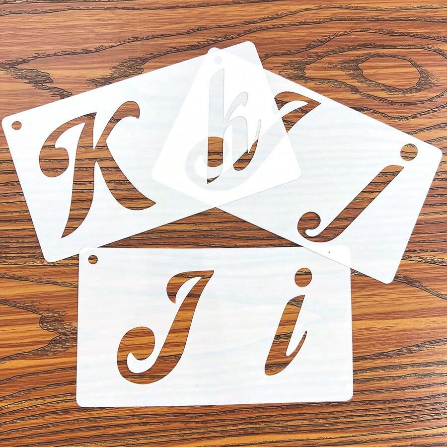 40pcs English Letters & Numbers Hollow Stencil Template, Wall Painting