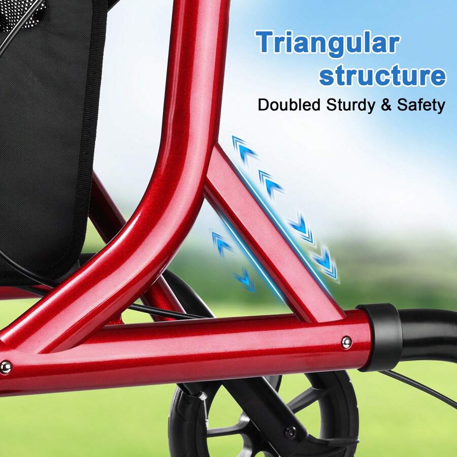 WALK MATE Rollator Walker For Seniors Taller 5.37ft With Height