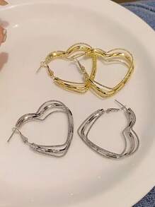 Pendientes de plata esterlina con multi-capas de estilo "Sweet Cool Hot Girl" para mujeres, de nicho de alta gama, únicos y exagerados, como regalos personalizados de alta calidad para San Valentín