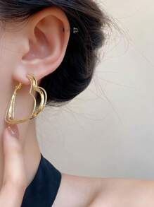 Pendientes de plata esterlina con multi-capas de estilo "Sweet Cool Hot Girl" para mujeres, de nicho de alta gama, únicos y exagerados, como regalos personalizados de alta calidad para San Valentín