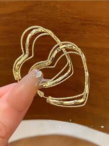 Pendientes de plata esterlina con multi-capas de estilo "Sweet Cool Hot Girl" para mujeres, de nicho de alta gama, únicos y exagerados, como regalos personalizados de alta calidad para San Valentín