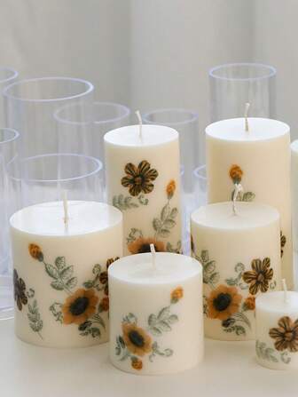 Molde de vela cilíndrica clásico estilo europeo con tapa plana para hacer velas cilíndricas de plástico acrílico DIY para elaborar velas perfumadas para bodas, navidad, decoración del hogar y manualidades como regalo