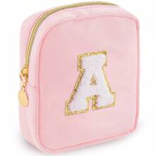1PC Academy Style Nylon Towel Embroidered Letter Makeup Bag Valentine's Day Gift Indoor Toilet Bag Lipstick Cosmetics Travel Vacation Storage Bag Key Card Miscellaneous Storage Change Bag Makeup Organizer Makeup Storage Bag Mini Pouch Travel Small Makeup Case Accessories Make Up Holder Brush Bag Make Up Container Cosmetic Bag Travel Essentials Ladies Accessories Travelling Stuff Makeup Bags Makeup Pouch Make Up Pouch