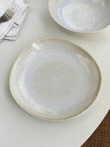 1 chiếc đĩa gốm sứ không đối xứng cổ điển, bát gốm men phản ứng, đĩa đựng trái cây/mì ống/tráng miệng không đối xứng họa tiết con công - Nhiều màu - Xem 7