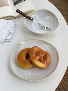 1 chiếc đĩa gốm sứ không đối xứng cổ điển, bát gốm men phản ứng, đĩa đựng trái cây/mì ống/tráng miệng không đối xứng họa tiết con công - Nhiều màu - Xem 1