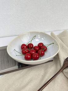 1 chiếc đĩa gốm sứ không đối xứng cổ điển, bát gốm men phản ứng, đĩa đựng trái cây/mì ống/tráng miệng không đối xứng họa tiết con công - Nhiều màu - Xem 6