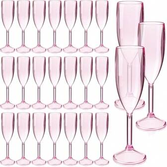 Plastic Champagne Flute Glasses - Elegant Crystal Clear Champagne Flutes, For Wedding Anniversary Birthday Christmas Party, Unbreakable, Reusable, Hand Wash Or Dishwasher Safe, Valentine's Day Gift