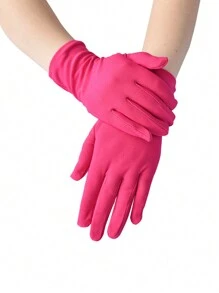 A Pair Of 22cm Milk Silk Elastic Short Riding Gloves, Suitable For Clothing Cosplay, Performances, And Fashion Decoration Holiday Gloves