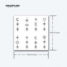 INKARTLINK 革命性技术纹身、半永久纹身、微图案、可爱图案、星星、太阳、月亮、心形、逼真纹身、心形纹身、临时纹身、假纹身、防水、真实纹身外观、小众设计纹身、果汁纹身、植物纹身 - 黑色 - 查看 4