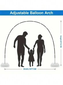 1 Set Adjustable Balloon Arch Kit With Stand, Balloon Arch Frame With Base, Suitable For Weddings, Baby Showers, Birthdays, Parties, Decorations, Christmas - Multicolor - View 2