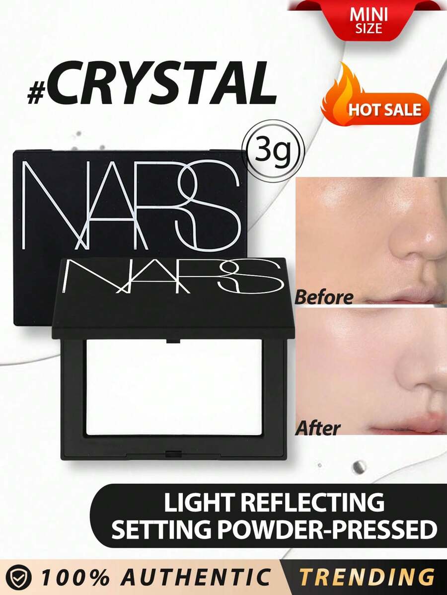 Nars [Mini]LIGHT REFLECTING SETTING POWDER-PRESSED #CRYSTAL 3g This Iconic Formula Locks Makeup In Place All Day With A Luminous Finish. Lightweight And Easy To Blend, It Effortlessly Sets Foundation Without Adding Additional Color Or Coverage. - Pha lê-3g - Xem 1