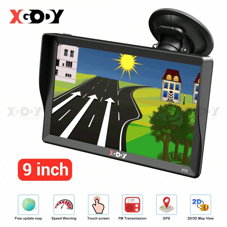 XGODY XGODY 9'' Car & Truck GPS 256MB RAM +8GB ROM Navigator 2024 NEW
