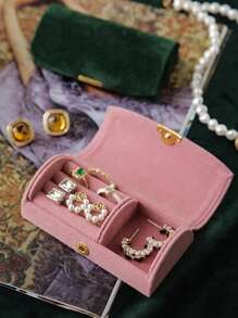 1pc Compact & Elegant Jewelry Box For Earrings Rings Necklaces, Travel Jewelry Organizer Girlfriend Gifts Sun Travel Cool