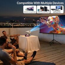 Outdoor Mini Projector, , Model Is Easy To Carry, Suitable For Travel/Outdoor/Living Room, HD 1080p Supported , Compatible With AV/SD Card/HDTV/USB,Etc.