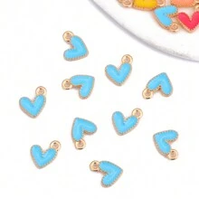 20 pçs bonito gota de óleo em forma de coração pingente de liga de zinco para mulheres pulseira colar diy jóias fazendo
