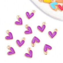 20 pçs bonito gota de óleo em forma de coração pingente de liga de zinco para mulheres pulseira colar diy jóias fazendo