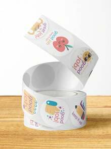 500pcs/Roll Kids Cute Cartoon "Good Job" Encouragement Sticker, INS Style For Teachers To Praise And Encourage Students, Applicable To Stationery, Books, Phones, Laptops, Hard Hats, Water Bottles, Glasses, Multi-Purpose, Waterproof PVC Sticker Back To School - Multicolor - View 3