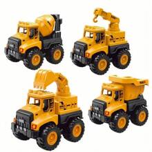 Modèle d'ingénierie 2024 Jouet de véhicule Barre de traction Camion de construction en métal, Camion-benne, Camion-toupie, Mini voiture et Excavatrice, Convient comme cadeau de jouet pour Noël, anniversaire, rentrée des classes