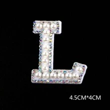 1 pièce 26 pièces autocollant en tissu avec alphabet de perles avec dos adhésif, livraison aléatoire, autocollant de décoration DIY avec perle, autocollant en tissu de lettre