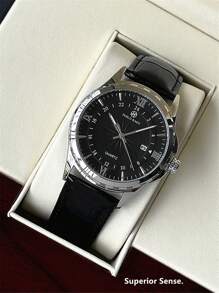 Pablo Raez 1 pieza Reloj vintage de hombre de color negro y plateado, resistente a la corrosión, de acero inoxidable de lujo, resistente al agua hasta 50M, con movimiento de cuarzo, accesorio de verano para hombre