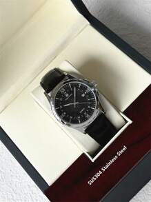 Pablo Raez 1 pieza Reloj vintage de hombre de color negro y plateado, resistente a la corrosión, de acero inoxidable de lujo, resistente al agua hasta 50M, con movimiento de cuarzo, accesorio de verano para hombre