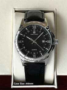 Pablo Raez 1 pieza Reloj vintage de hombre de color negro y plateado, resistente a la corrosión, de acero inoxidable de lujo, resistente al agua hasta 50M, con movimiento de cuarzo, accesorio de verano para hombre