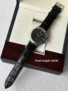 Pablo Raez 1 pieza Reloj vintage de hombre de color negro y plateado, resistente a la corrosión, de acero inoxidable de lujo, resistente al agua hasta 50M, con movimiento de cuarzo, accesorio de verano para hombre