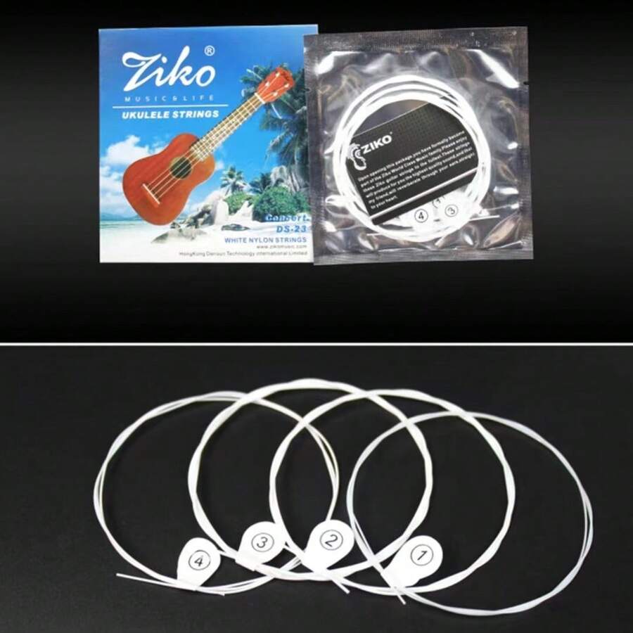4 dây đàn Ukulele bằng nylon màu trắng Phụ kiện thay thế - trắng - Xem 1