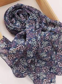 1pc Graffiti-Print & Tie-Dye Design Hijab Scarf - Multicolor - View 12