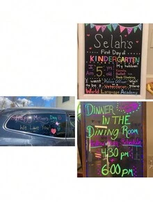 12/8 chiếc bút đánh dấu phấn lỏng, bút dạ quang bảng đen & neon, & bút dạ quang có thể giặt được, thích hợp cho bảng đen trường học, bảng thực đơn, cửa sổ xe hơi, kính, nhựa & gốm sứ - GN1080 - Xem 6