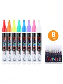 12/8 chiếc bút đánh dấu phấn lỏng, bút dạ quang bảng đen & neon, & bút dạ quang có thể giặt được, thích hợp cho bảng đen trường học, bảng thực đơn, cửa sổ xe hơi, kính, nhựa & gốm sứ - GN1080 - Xem 8